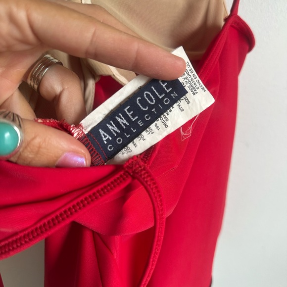 Anne Cole Red and Black One Piece Swimsuit - Picture 5 of 5